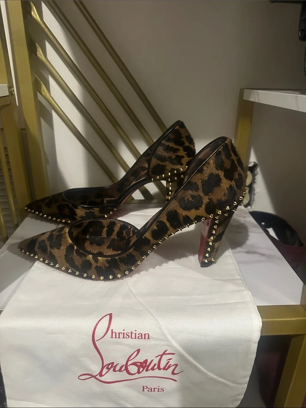 Christian Louboutin Leopard-Print Pointed Spike Pumps